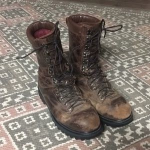 tall leather work boots